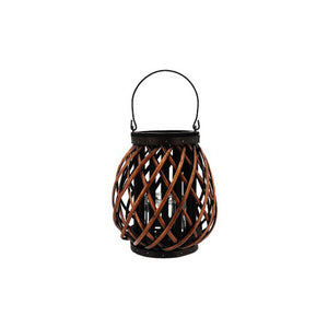 Wood Cage Lantern- Oak