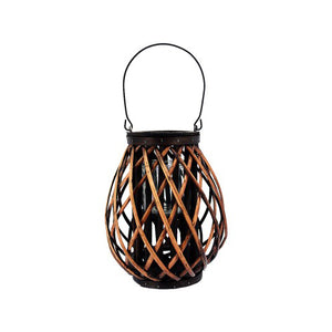 Wood Cage Lantern- Oak